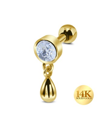  14K Gold Helix Ear Piercing 14KY-TIP-2817 (MOQ 10 pcs)